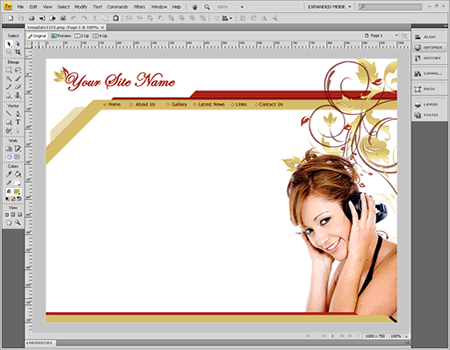 Template 1121 [Personal/General] - Adobe Fireworks View