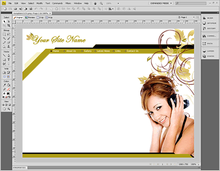 Template 1122 [Business/Personal] - Adobe Fireworks View