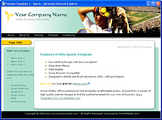 CSS dreamweaver template 4 - sports