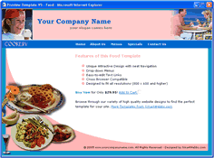 CSS dreamweaver template 95 - food