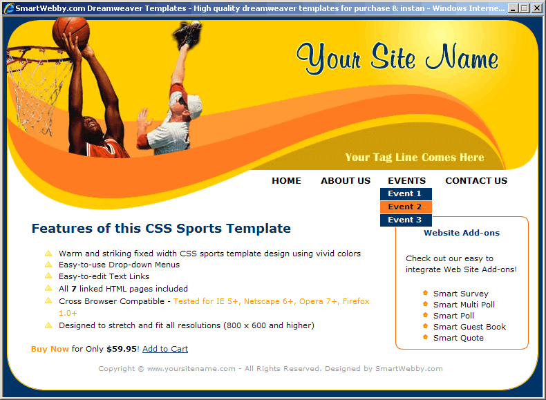 striking sports template